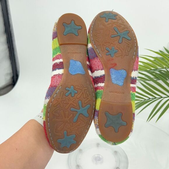 Born Women Abbee Ballet Flat Size 7 Striped Round Toe Shoe Multicolor Comfy - Picture 12 of 13